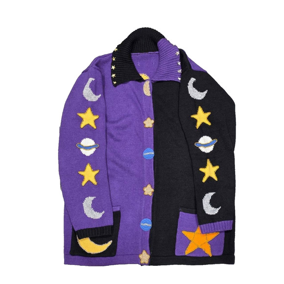 Storybook Knits Sweaters - Storybook Knits Owl Button Front Cardigan Buttons Sweater Small Black A004006